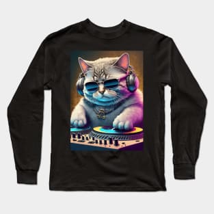 Purrfect Beats - DJ Cat Long Sleeve T-Shirt